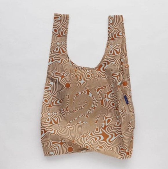 NWT BAGGU Standard Printed Reusable Tote Trippy Swirl Pool - Picture 2 of 3